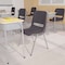 Flash Furniture 880 lb. Capacity Gray Stack Chair w/ Chrome Frame, 5PK 5-RUT-18-GY-CHR-GG - alternate 1